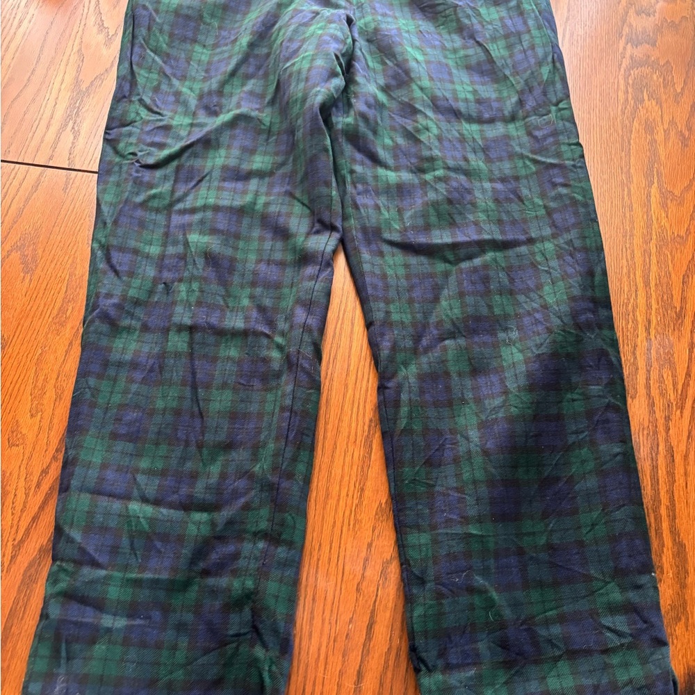 Vtg Pendleton womens 16 tartan plaid wool lined pants blue green